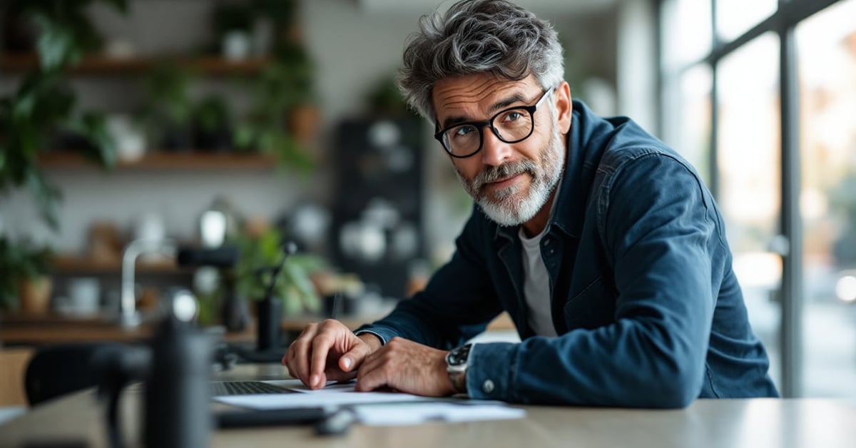 Montre homme automatique posée sur une surface moderne, cadran élégant et bracelet en acier brossé