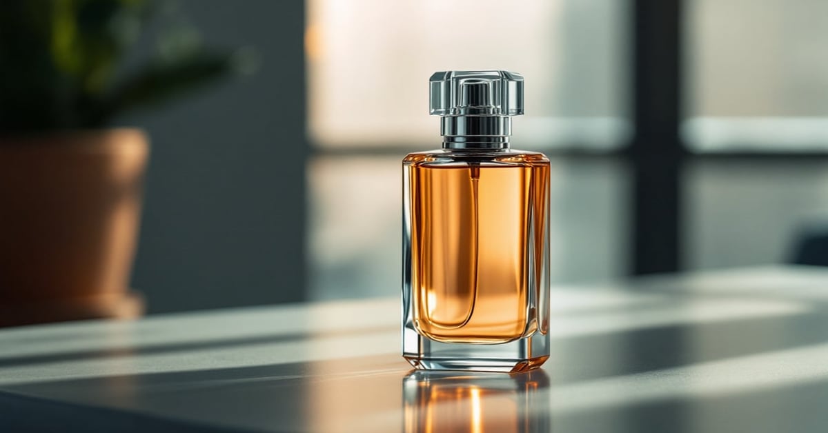 Flacon de parfum Dior homme posé sur une surface élégante en lumière naturelle douce